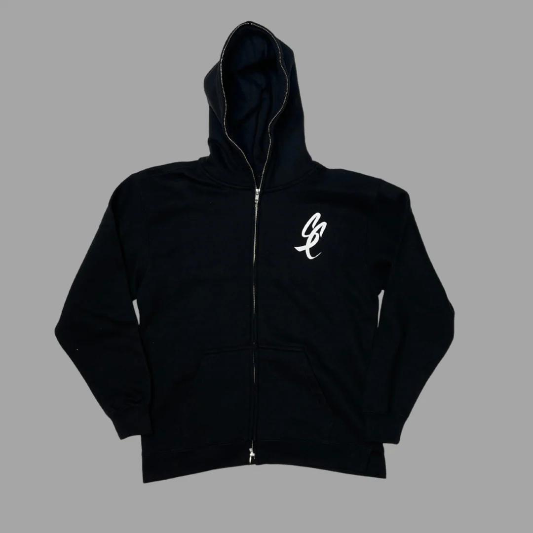 SFC "SC SCRIPT" FULL ZIP HOODY (BLACK/WHITE) - Image 3