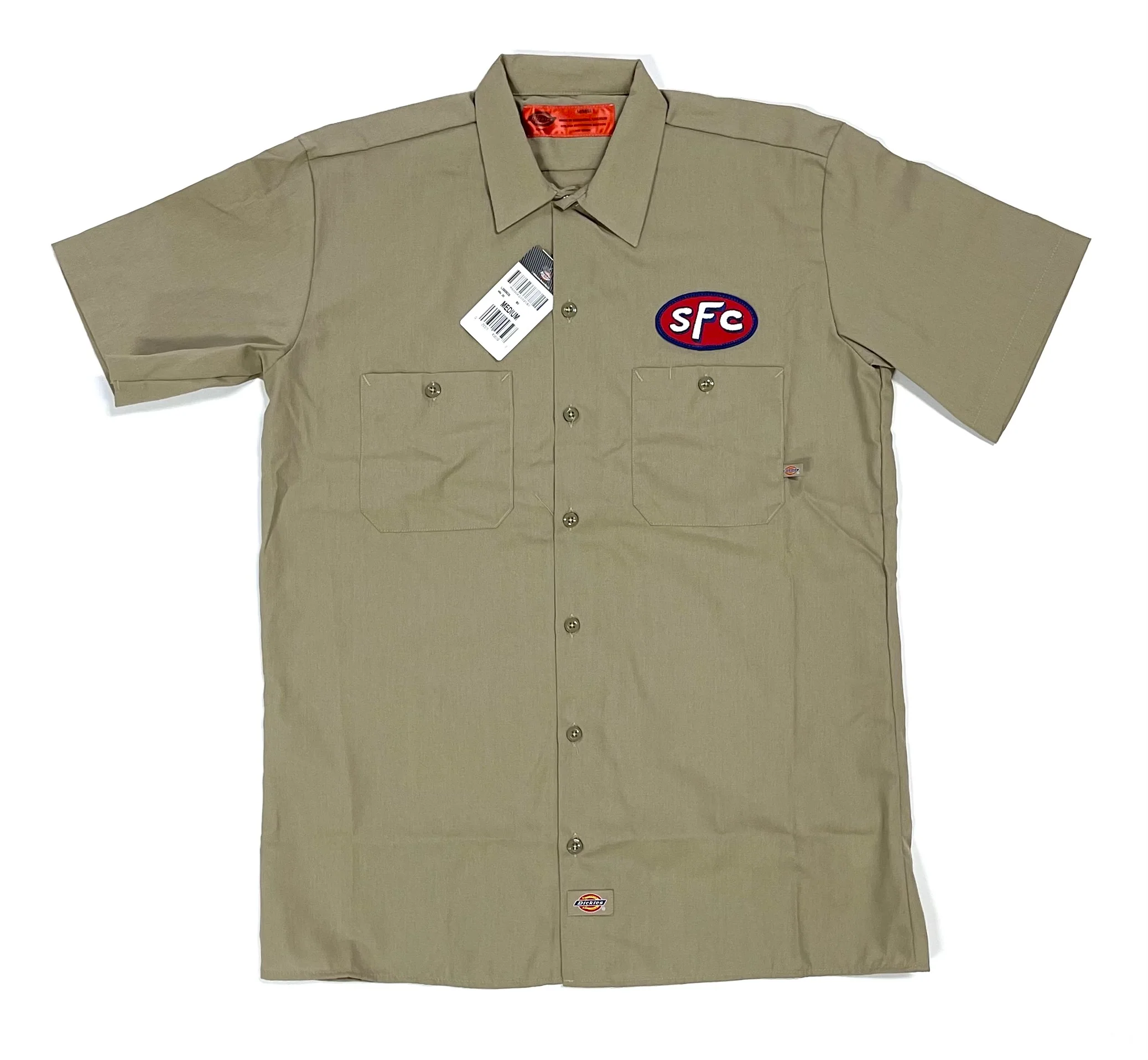 SFC X DICKIES "OIL SLICK" S/S WORK SHIRT (KHAKI)