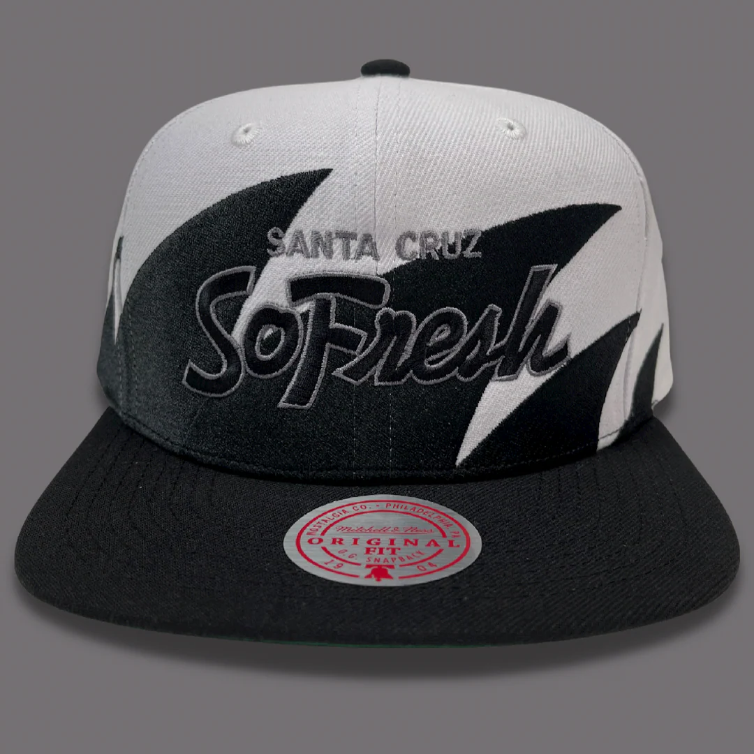 SFC X MITCHELL & NESS "HOOD OL' DAYS" SHARTOOTH SNAPBACK (BLACK) - Image 4