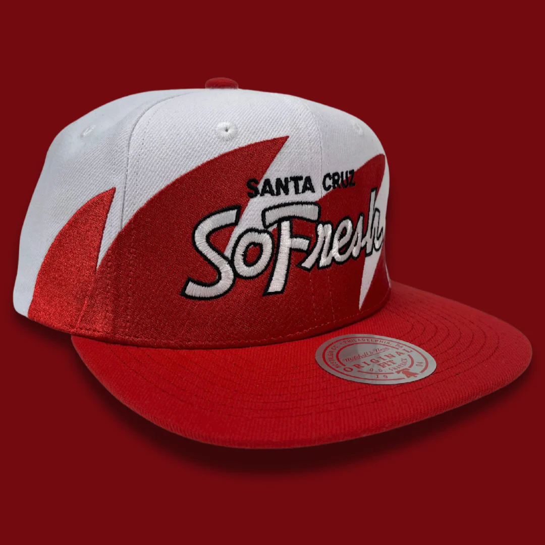 SFC X MITCHELL & NESS "HOOD OL' DAYS" SHARTOOTH SNAPBACK (RED)