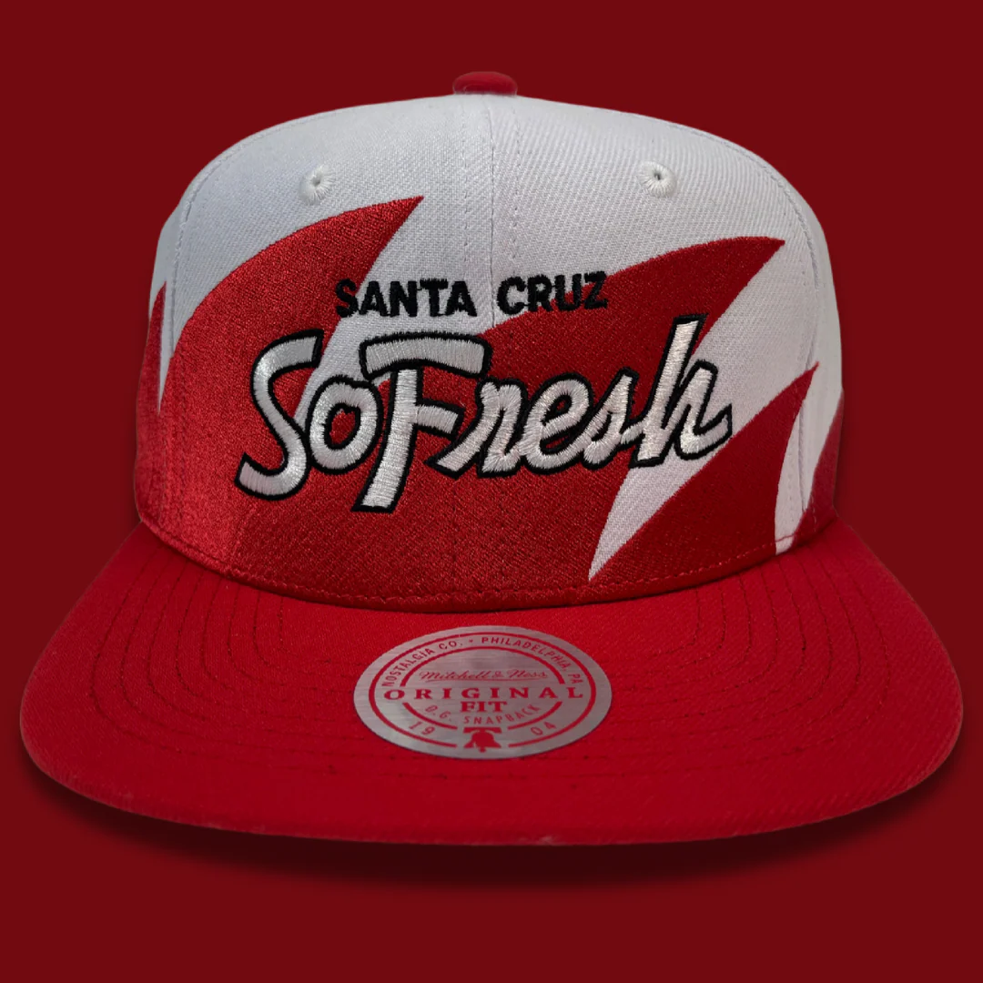 SFC X MITCHELL & NESS "HOOD OL' DAYS" SHARTOOTH SNAPBACK (RED) - Image 2