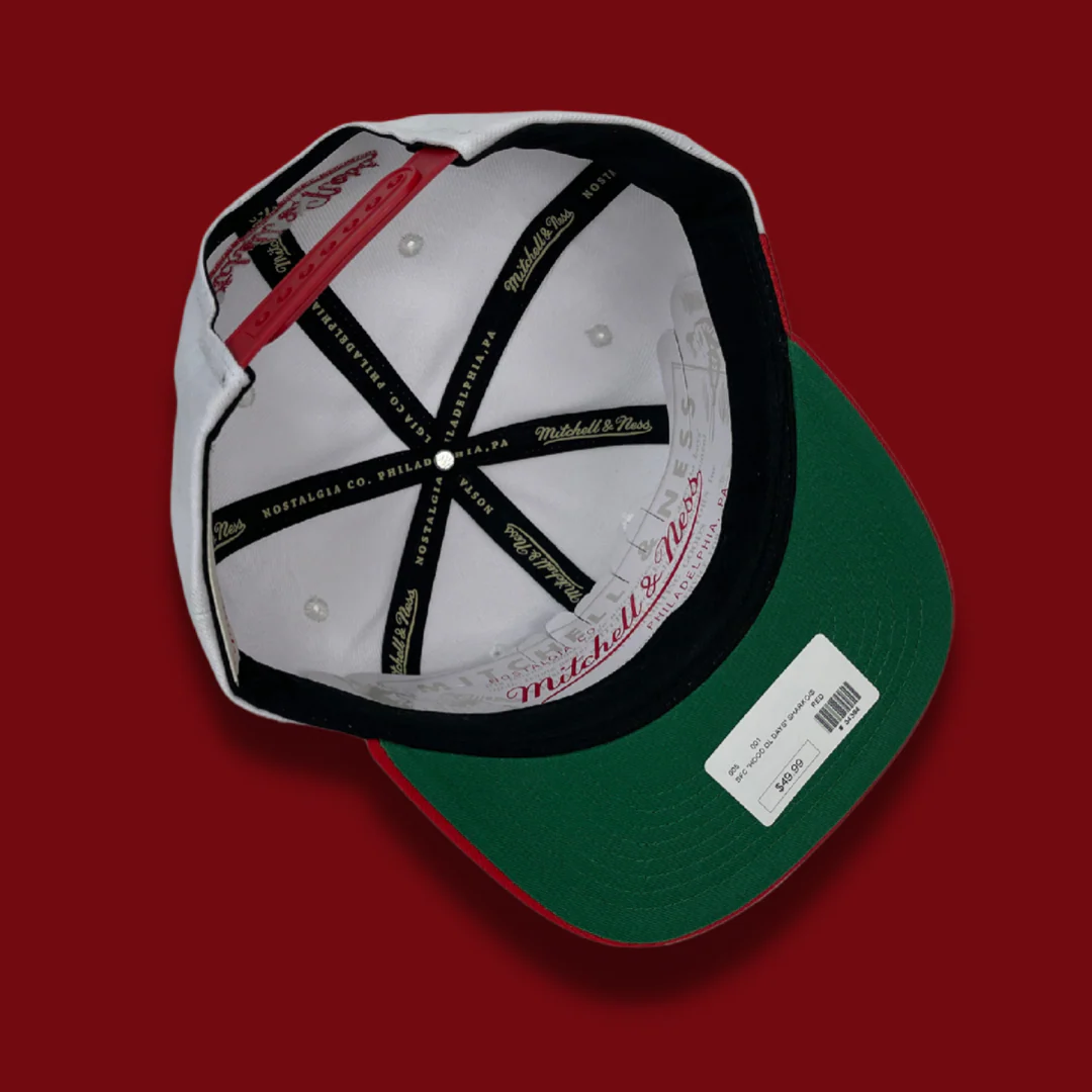 SFC X MITCHELL & NESS "HOOD OL' DAYS" SHARTOOTH SNAPBACK (RED) - Image 3