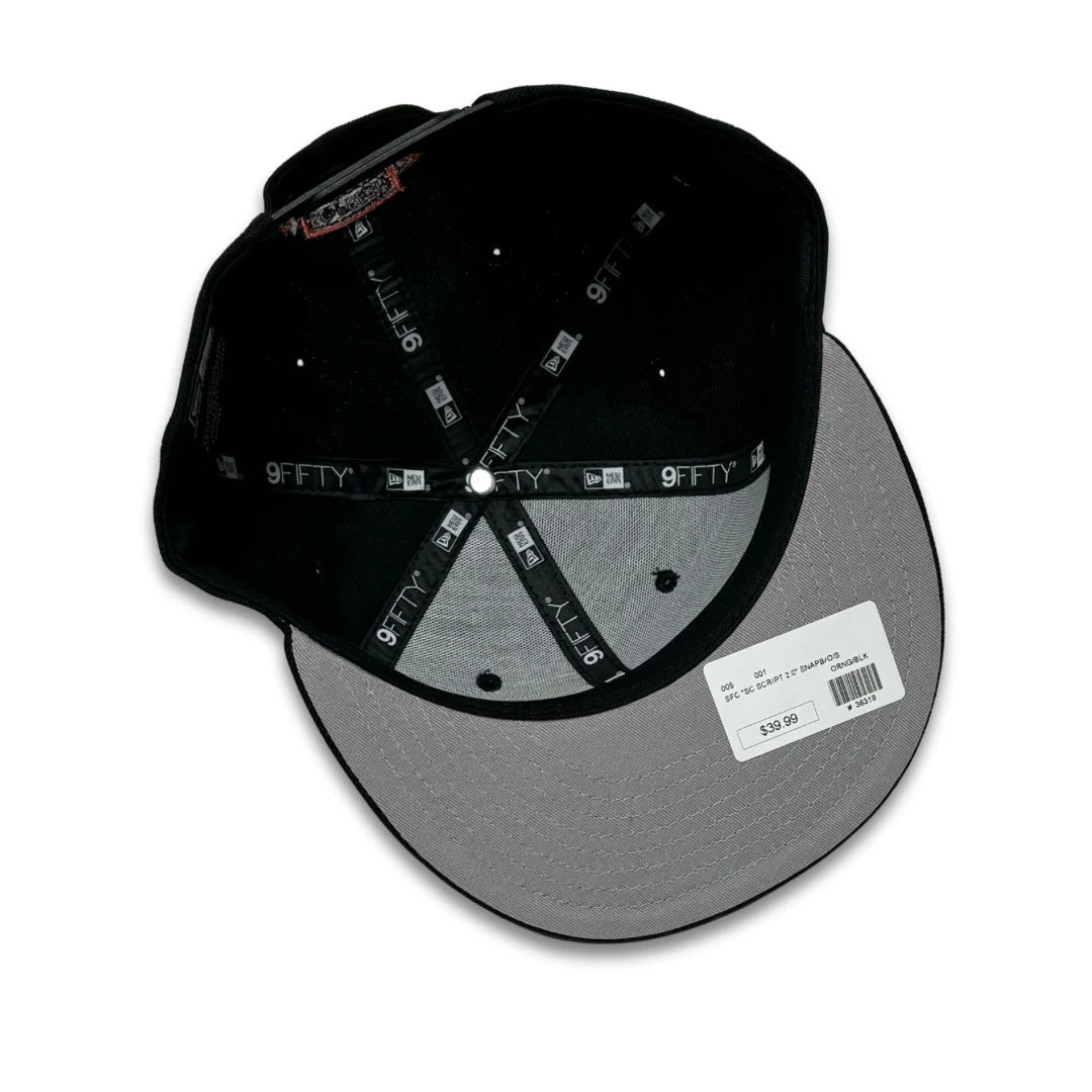 SFC X NEW ERA "SC SCRIPT 2.0" SNAPBACK (BLACK/ORANGE) - Image 4