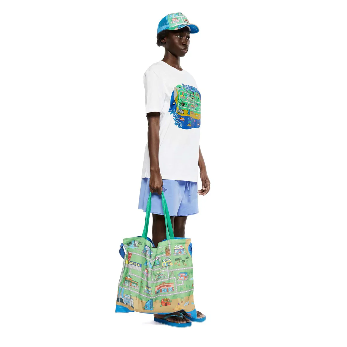 SSSTUFFF "CITY MAP" TEE (WHITE/MULTI) - Image 3