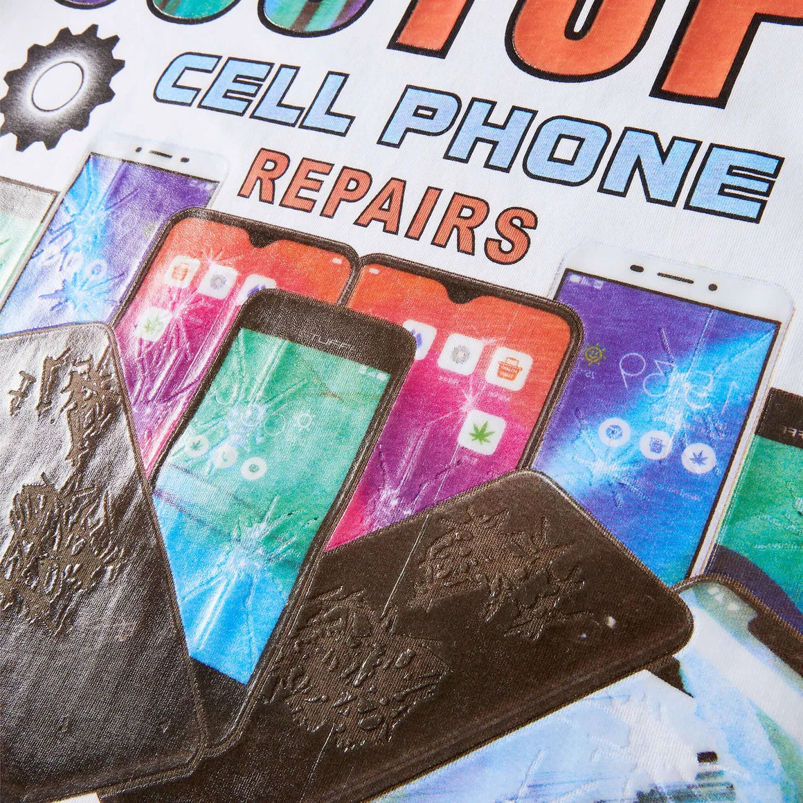 SSSTUFFF "PHONE REPAIR" TEE (WHITE/MULTI) - Image 3